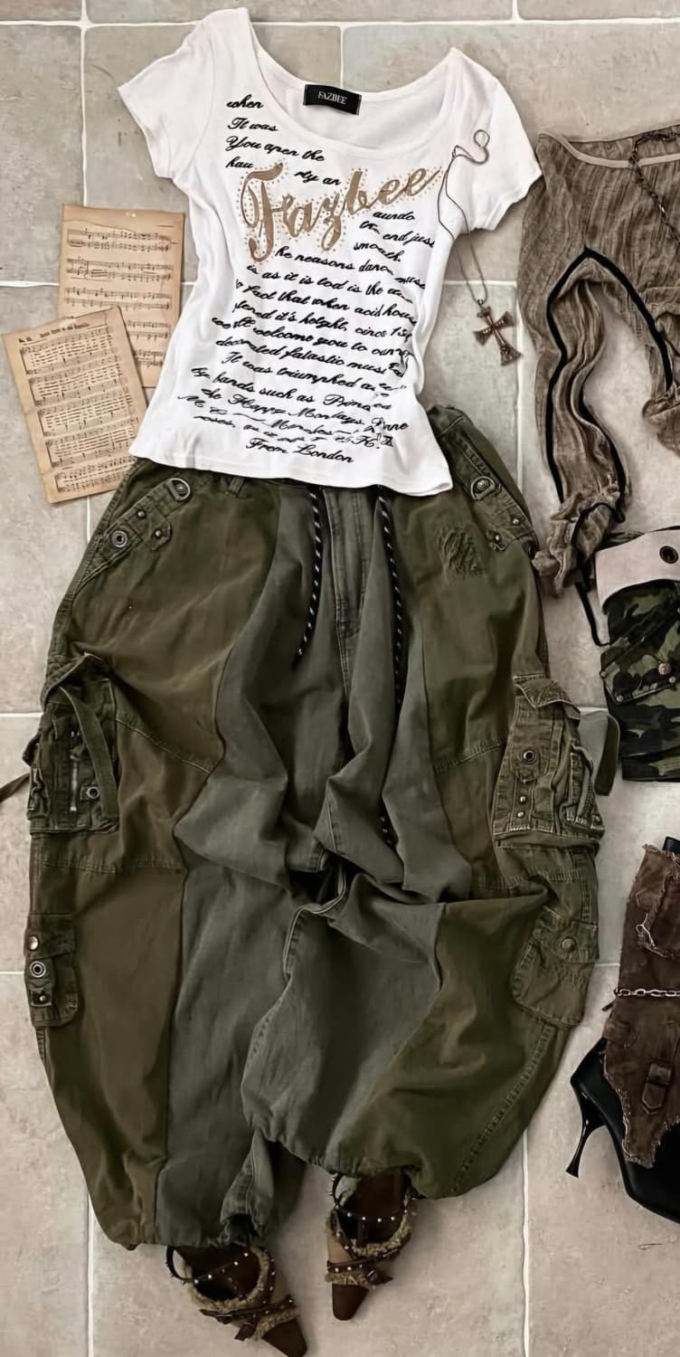 와이즈걸 커스텀팬츠 빈티지 카고바지  상품이미지1