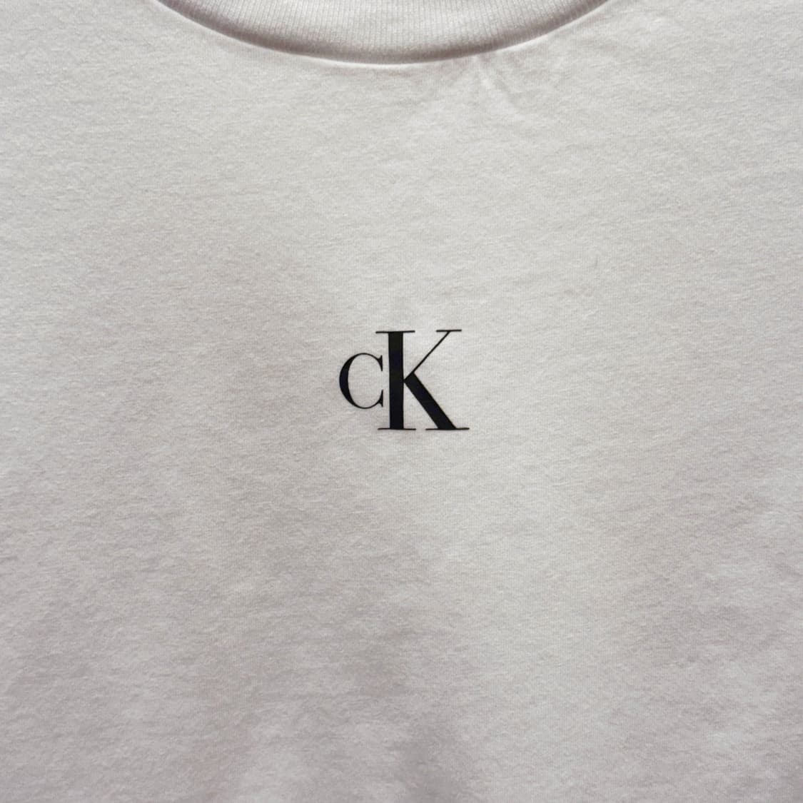 캘빈클라인 진스 반팔티셔츠 CK 미니 로고 크롭 디테일 화이트 상품이미지6