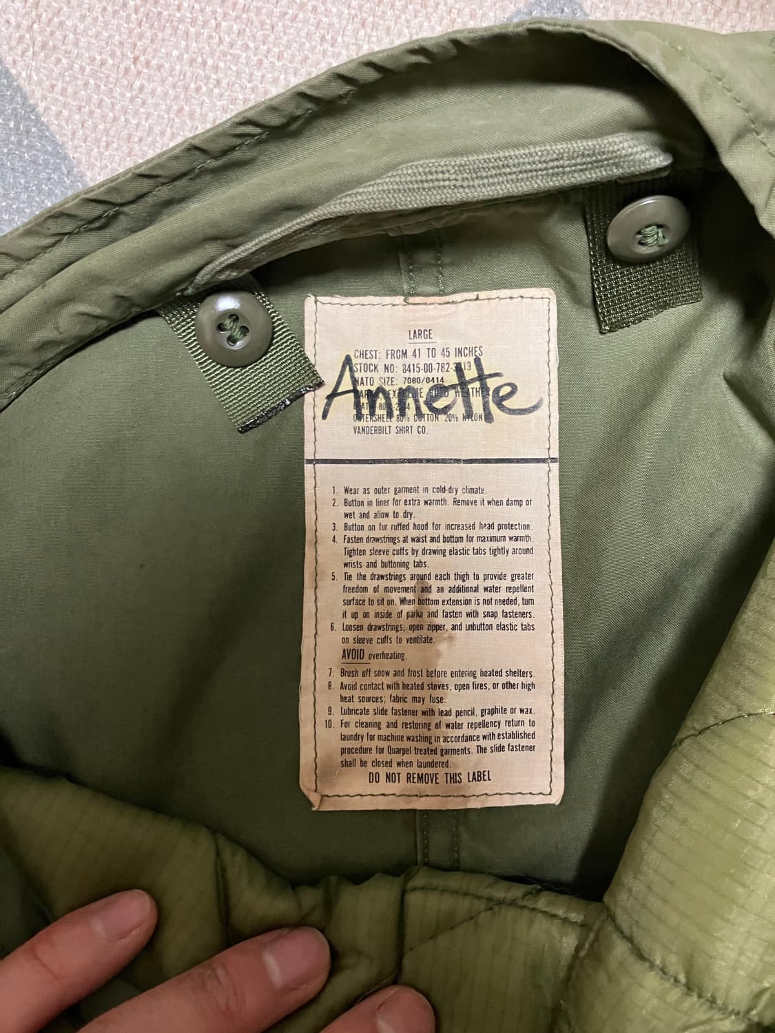 U.S. Army M-65 Parka (80’s Original) 상품이미지4