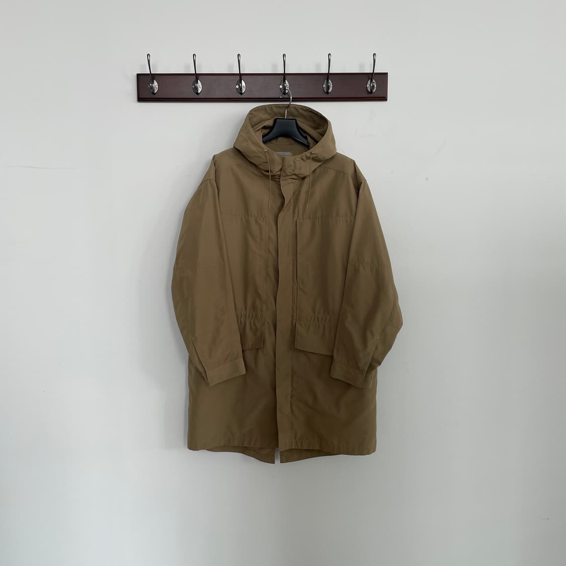 코스 녹갈색 후드 야상 점퍼 코트 상품이미지1