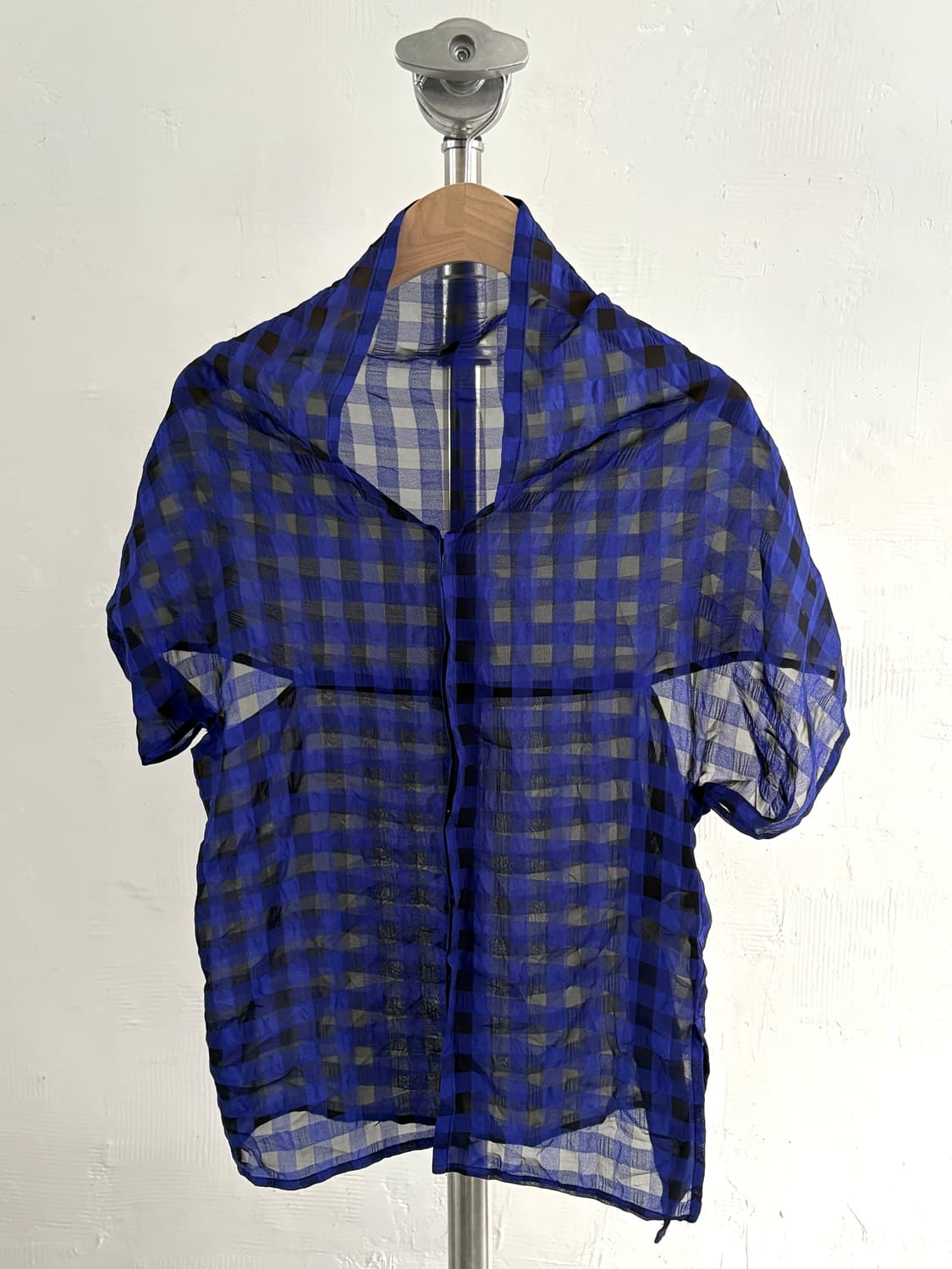 Yohji Yamamoto 요지 야마모토 +Noir 깅엄체크 블라우스 상품이미지1