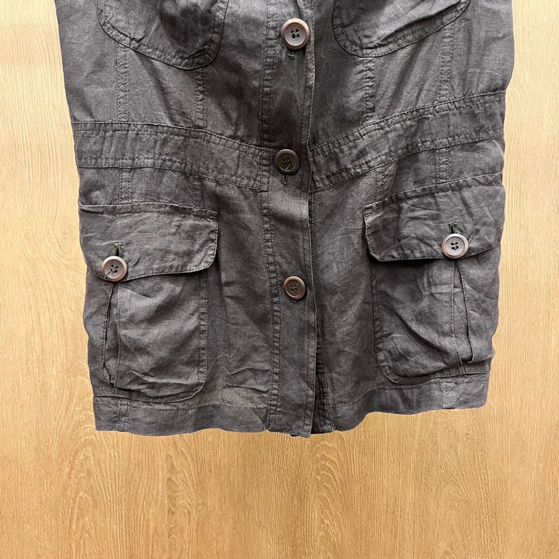 막스마라 코튼 베스트 플랩 포켓 버튼 클로징 백 슬릿 디테일 브라운 상품이미지5