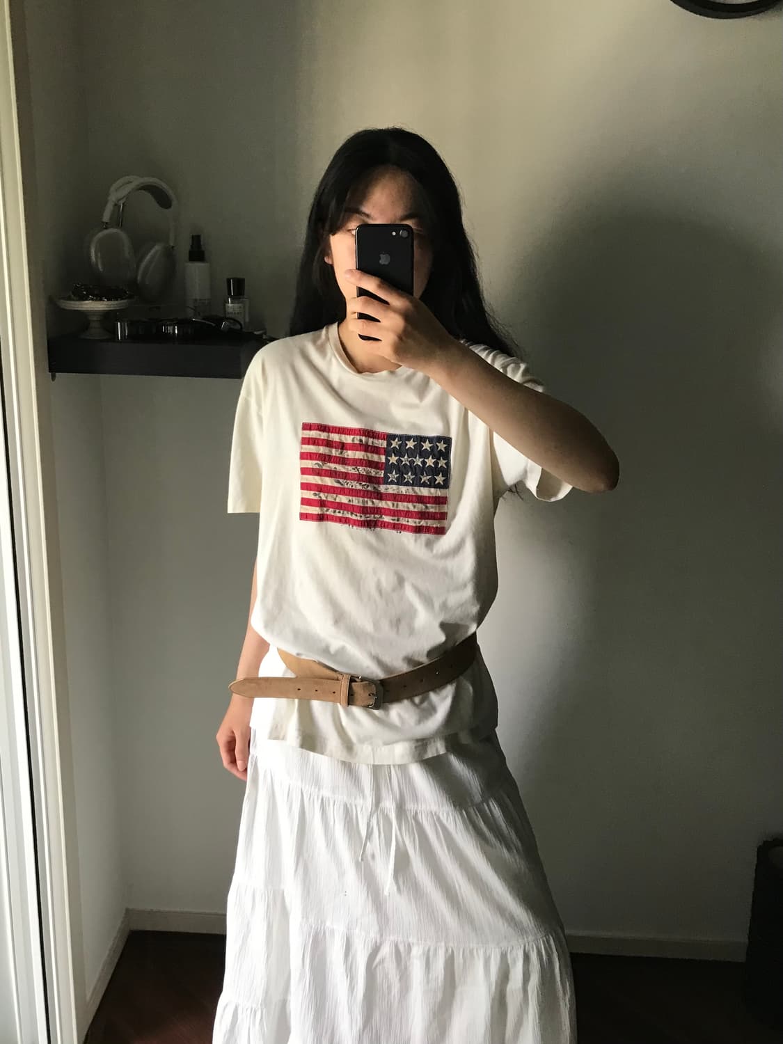 폴로 랄프로렌 성조기 아이보리 반팔티 상품이미지3