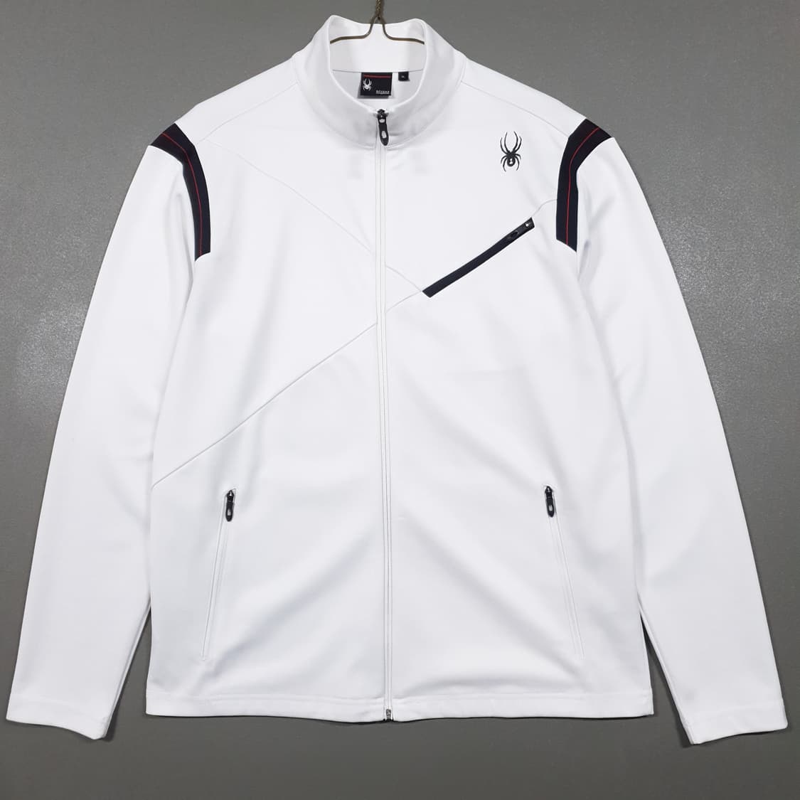 XL (105) 스파이더 트레이닝 트랙탑 져지 집업 자켓 화이트 상품이미지1