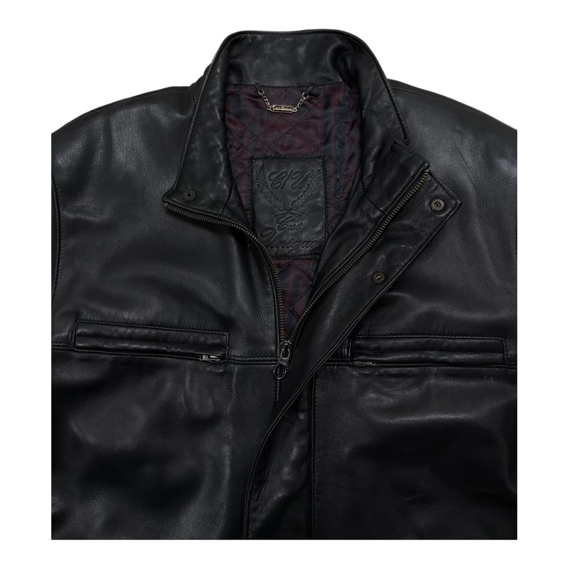 똑딱이단추지퍼 가죽자켓 상품이미지4