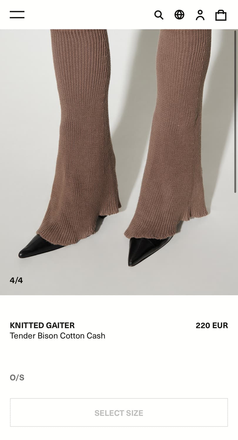 아워레가시 25fw 니트 가이터 캐시미어 레그워머/브라운 상품이미지6