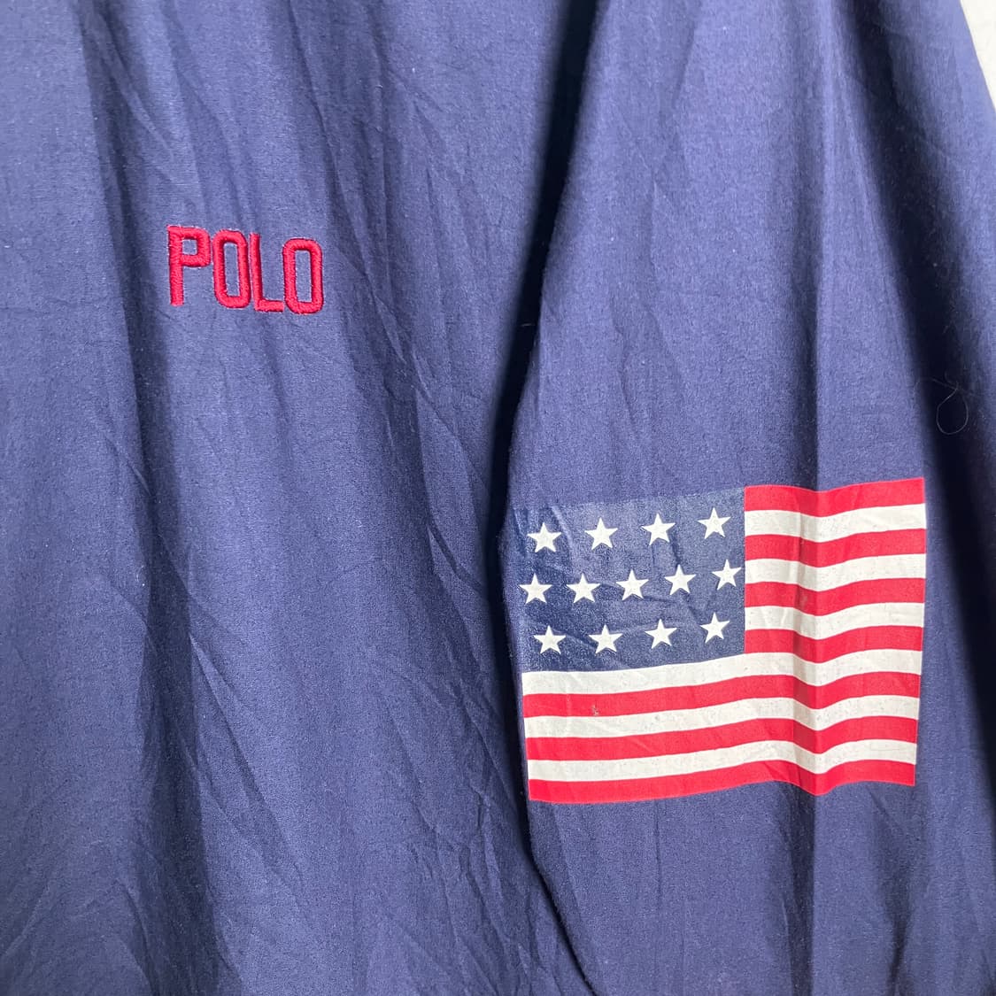 90's 폴로 랄프로렌 네이비 코튼 스윙탑 자켓 L 상품이미지7
