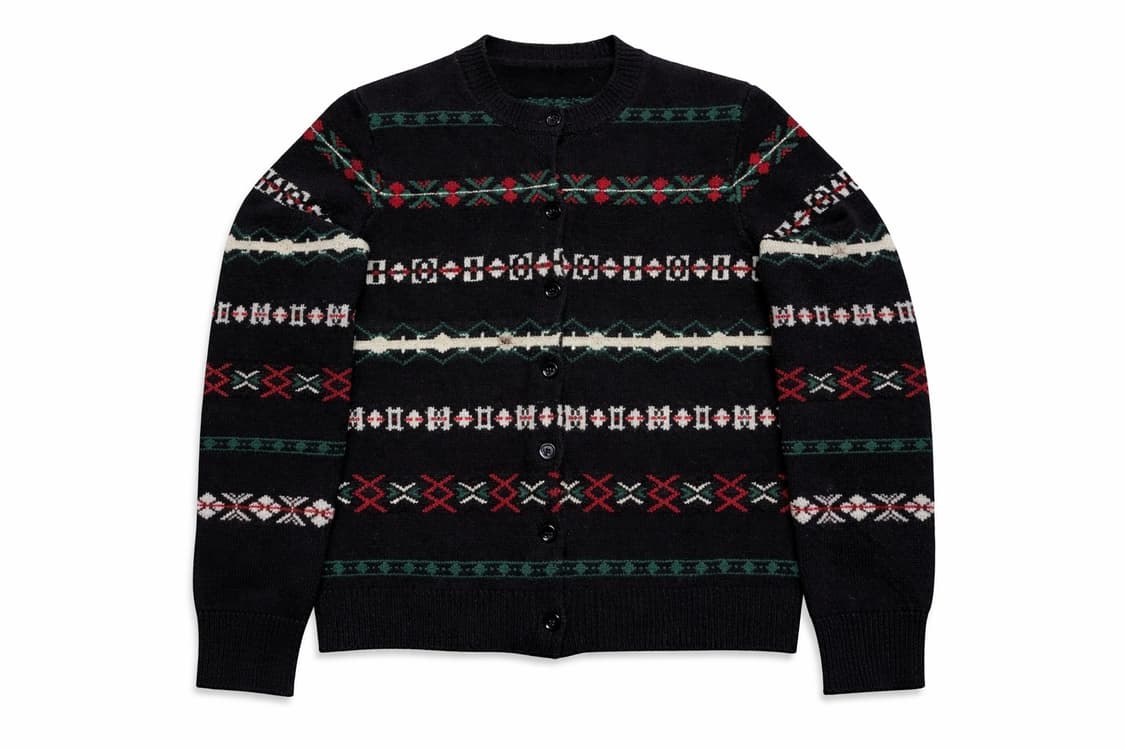 JPN 일본 빈티지 노르딕 페어아일 보헤미안 패턴 울 니트 가디건 스웨터 상품이미지1