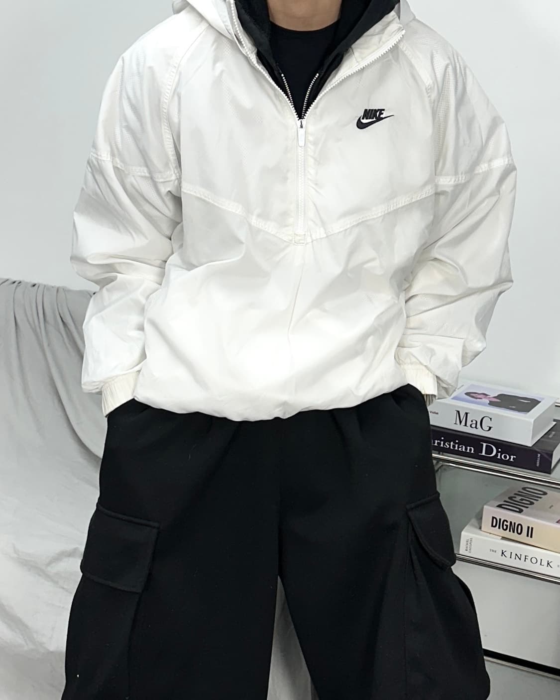 나이키 화이트 윈드러너 바람막이 XL 상품이미지1