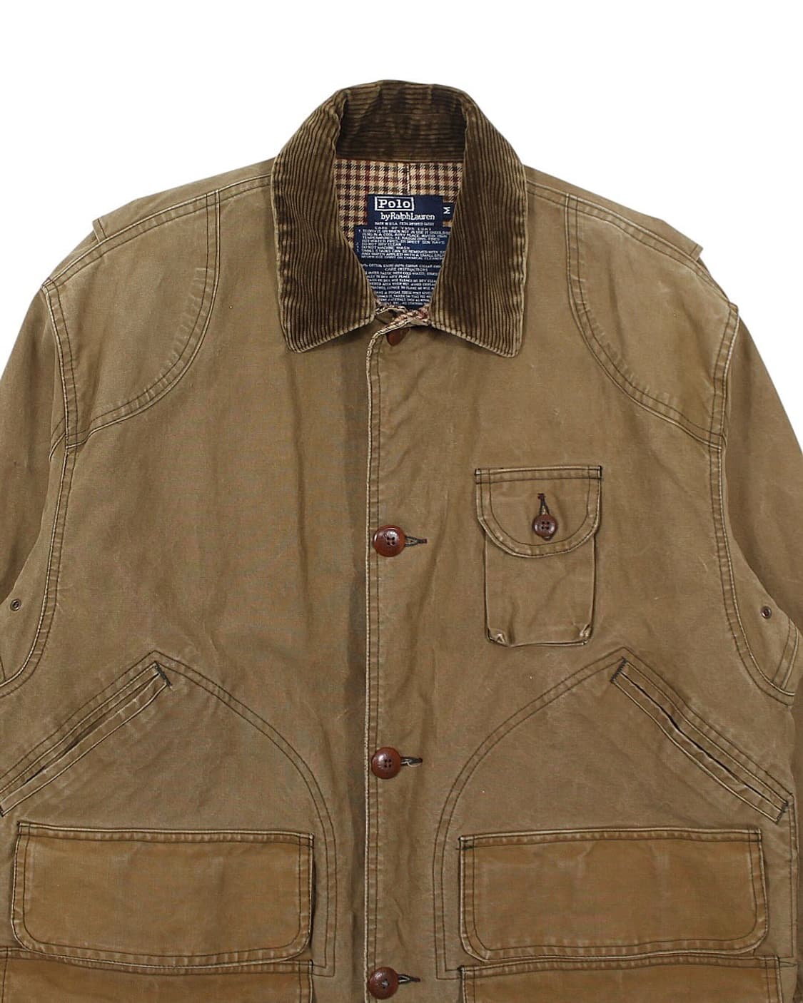 80-90s USA 폴로랄프로렌 오일클로스 왁스 헌팅 자켓 빈티지 미국제 상품이미지4