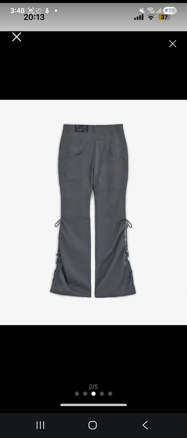 허그유어스킨  부츠컷 카고팬츠 차콜 M 상품이미지2