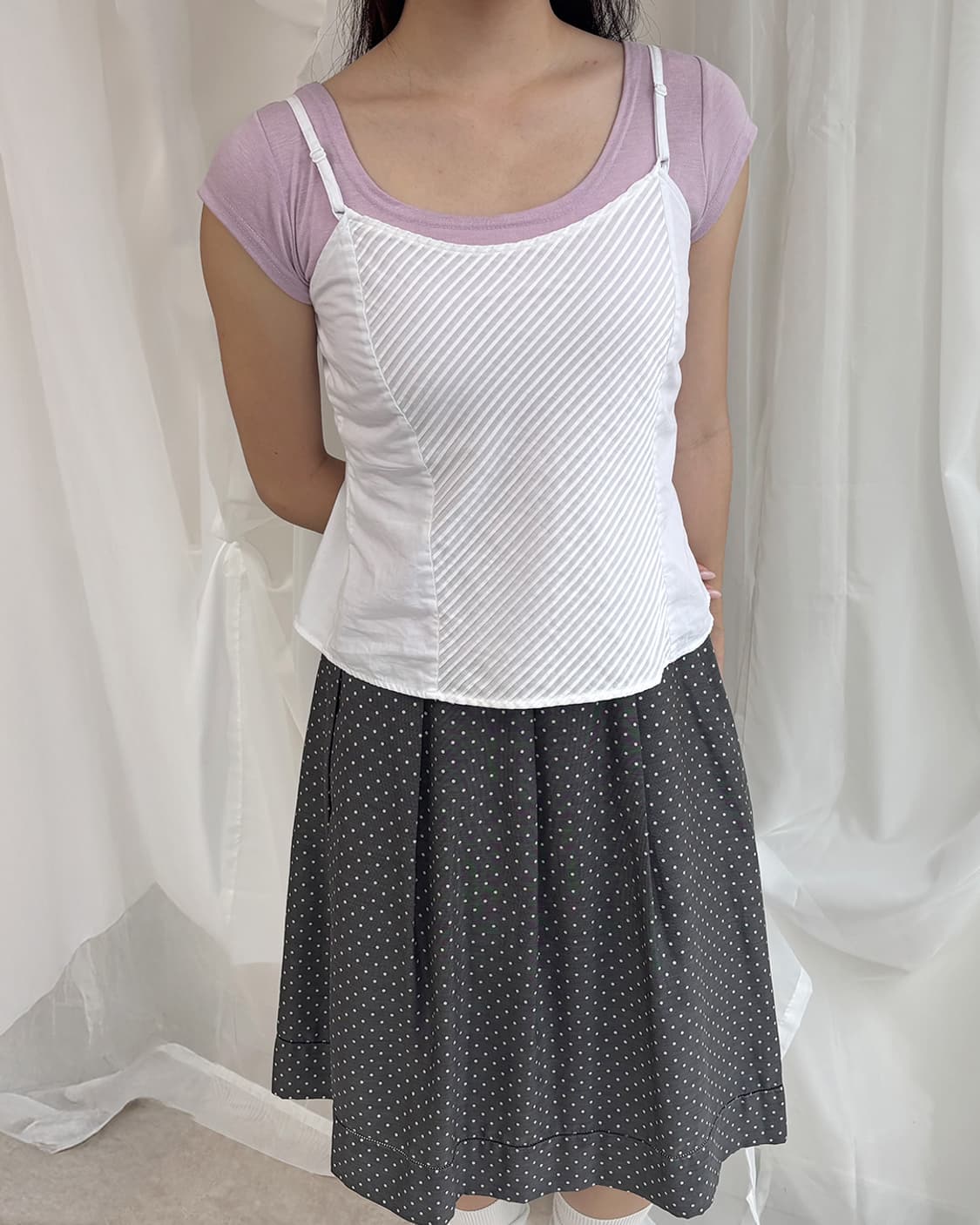 NARACAMICIE white back button-up bustier 상품이미지1
