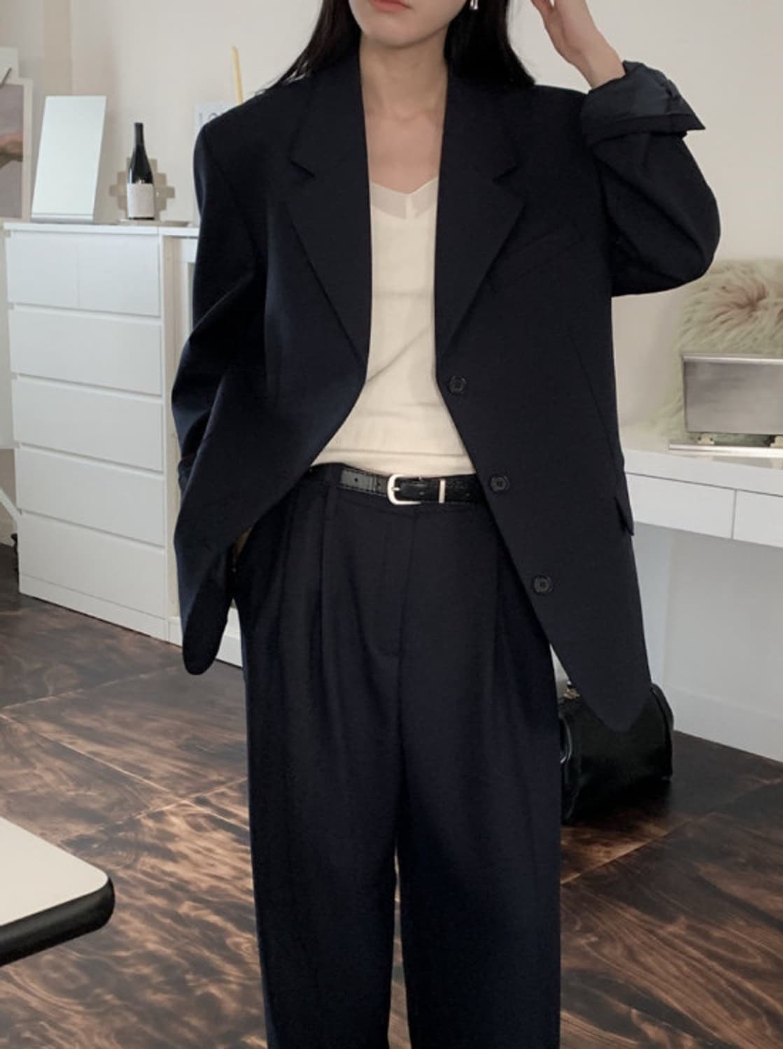 르버터LeButter 모멘토 울 오버자켓 네이비 새상품 상품이미지7