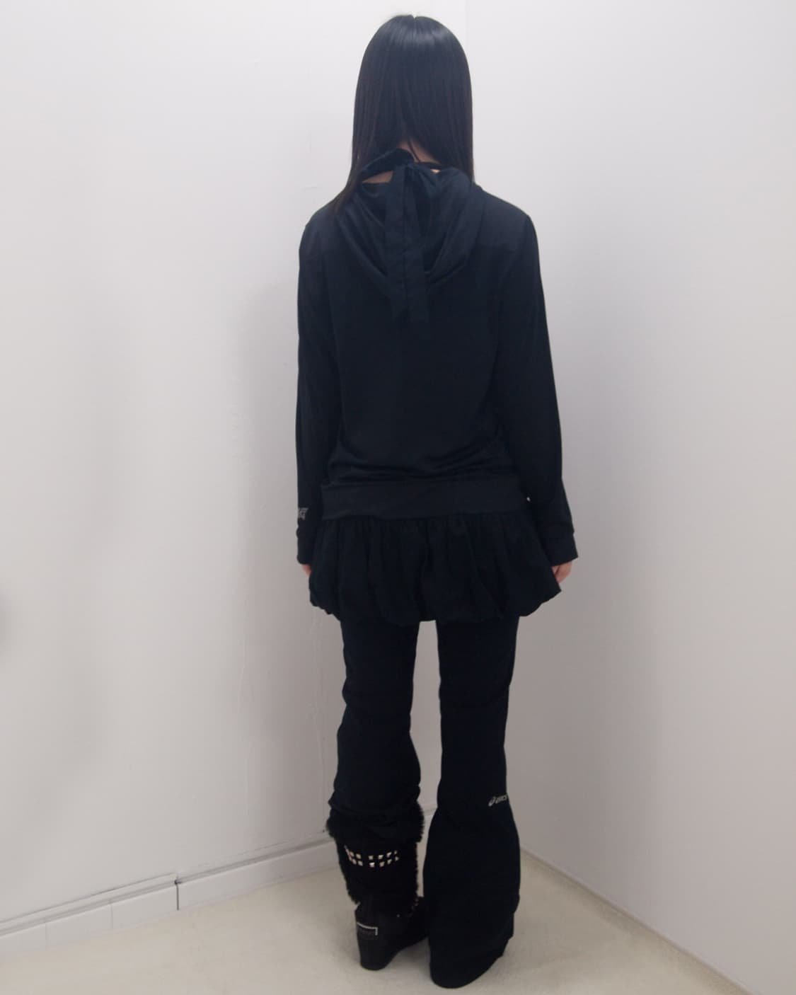EXR black mesh mix sporty hooded sleeve 상품이미지6