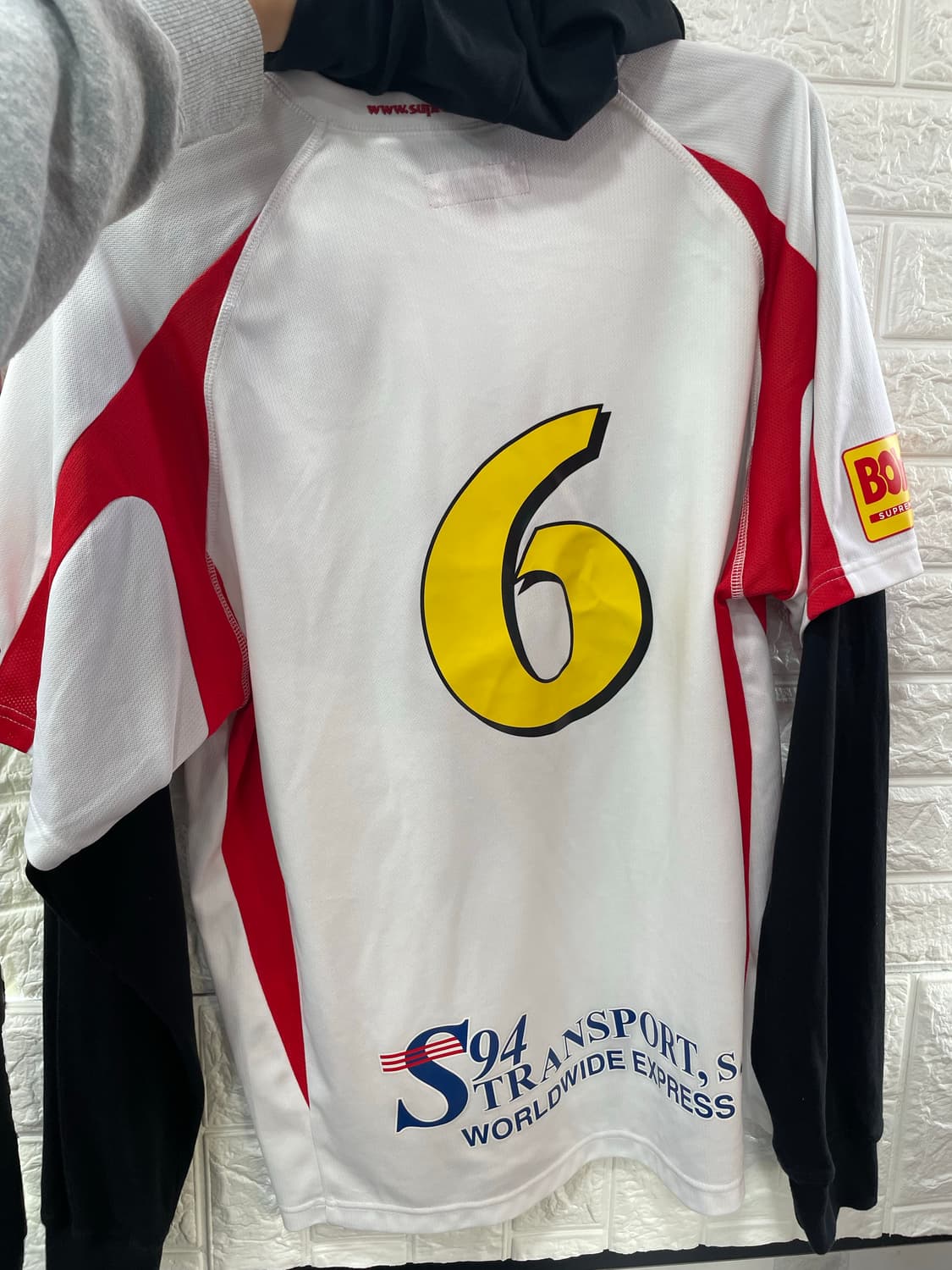 슈프림 후드 사커 저지 화이트 M 상품이미지2