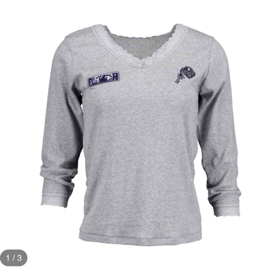 샬롬클럽 고티 레이스 탑 그레이 상품이미지1