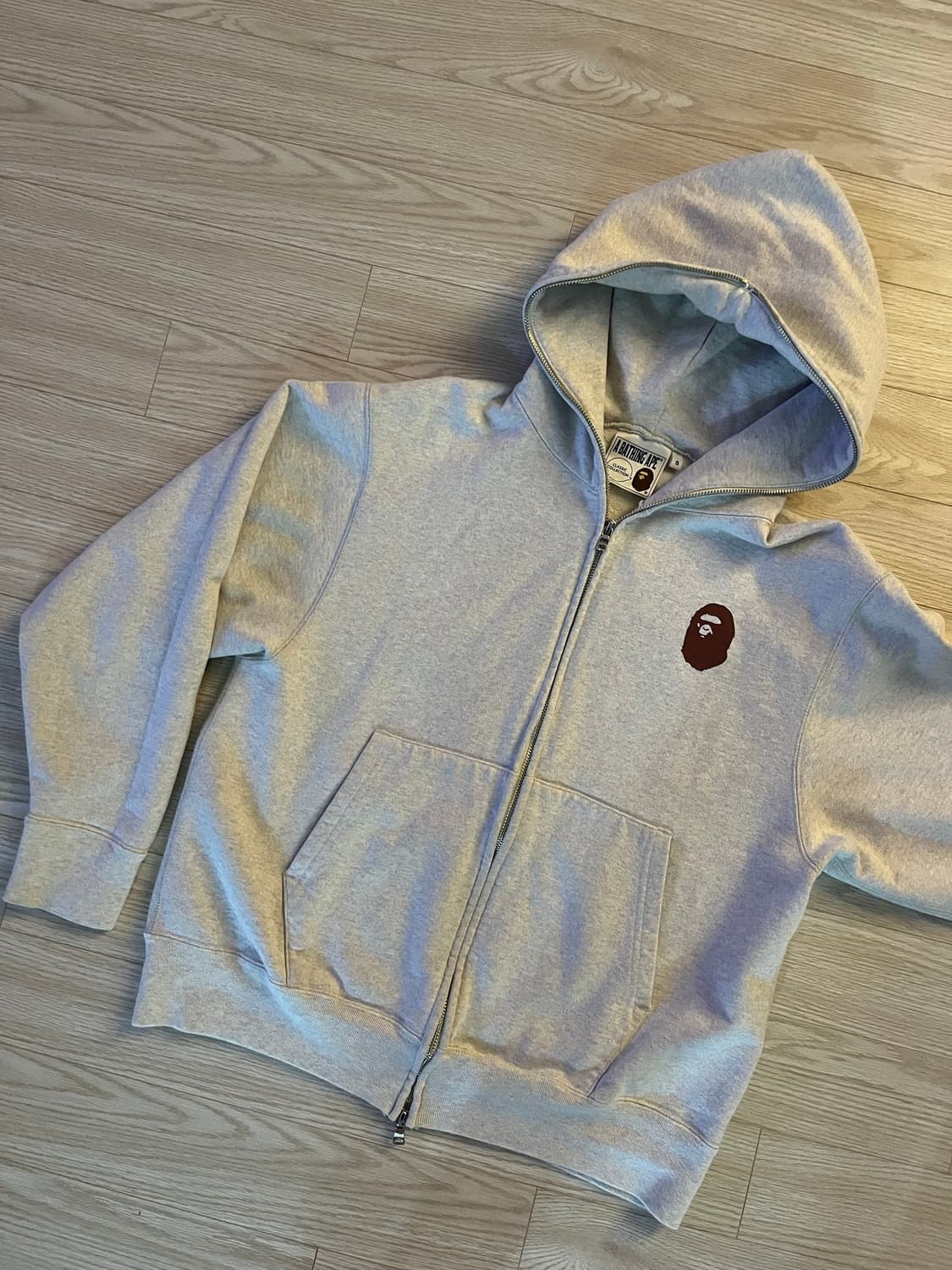 베이프 기본 그레이 후드집업 상품이미지1