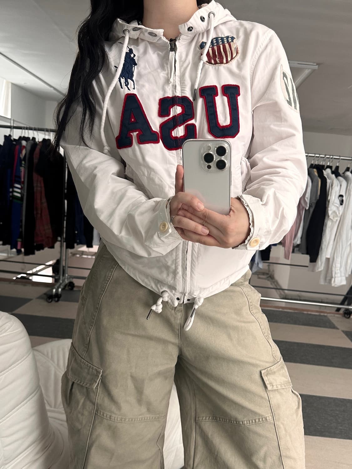 폴로 랄프로렌 USA 성조기 빅포니 후드 나일론 자켓  상품이미지6