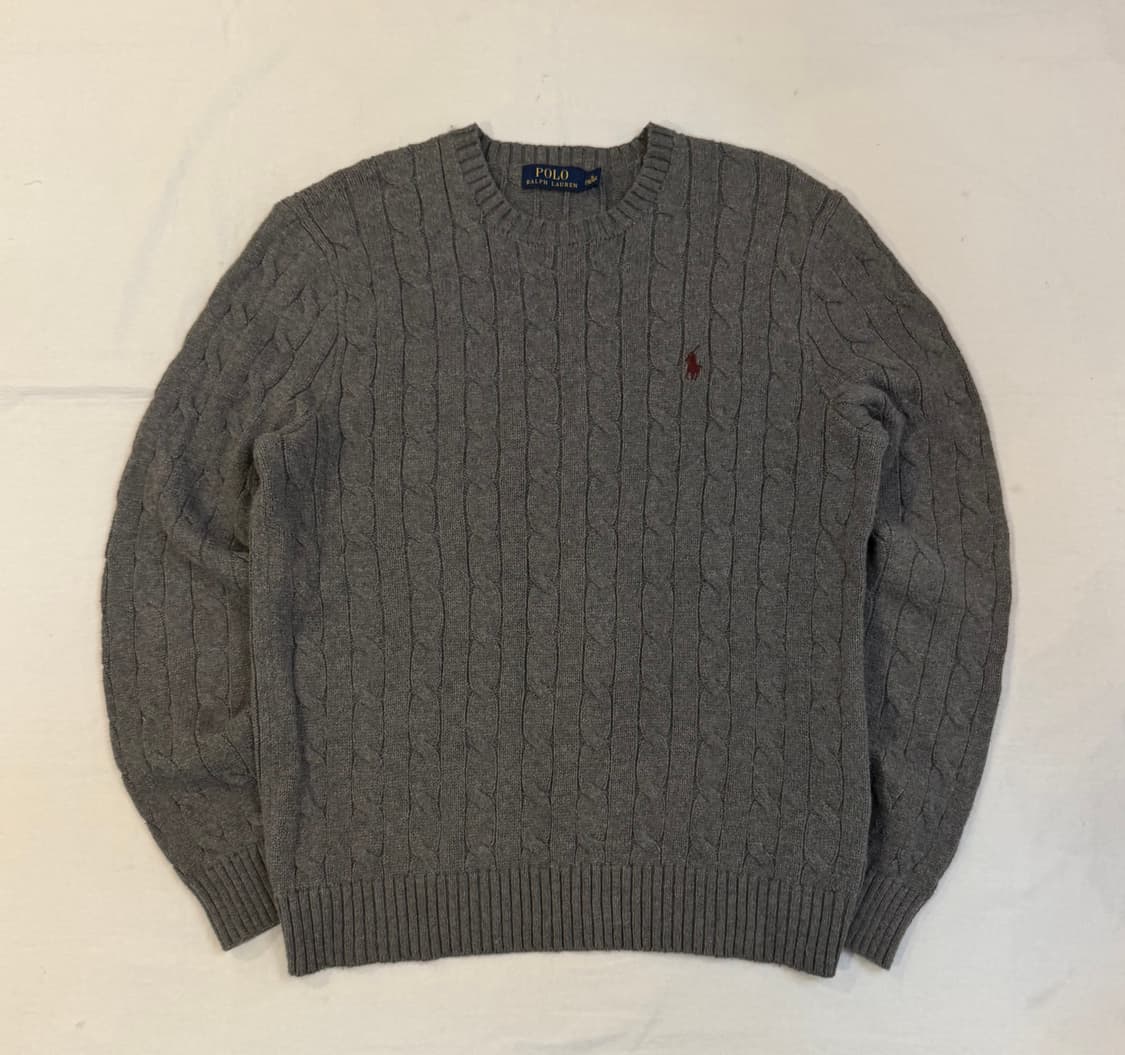 폴로 랄프로렌 꽈배기 케이블 니트 그레이 상품이미지1