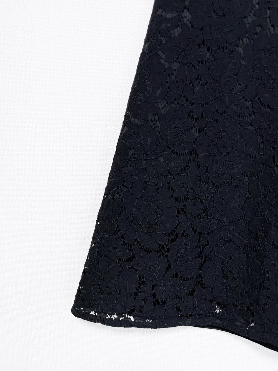 Flower Pattern Flare Midi Skirt - Black 상품이미지7