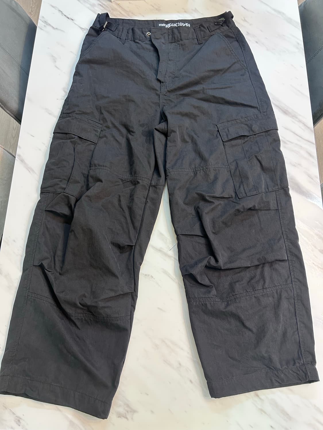 SUADE WASHED CARGO PANTS [BLACK] 상품이미지1