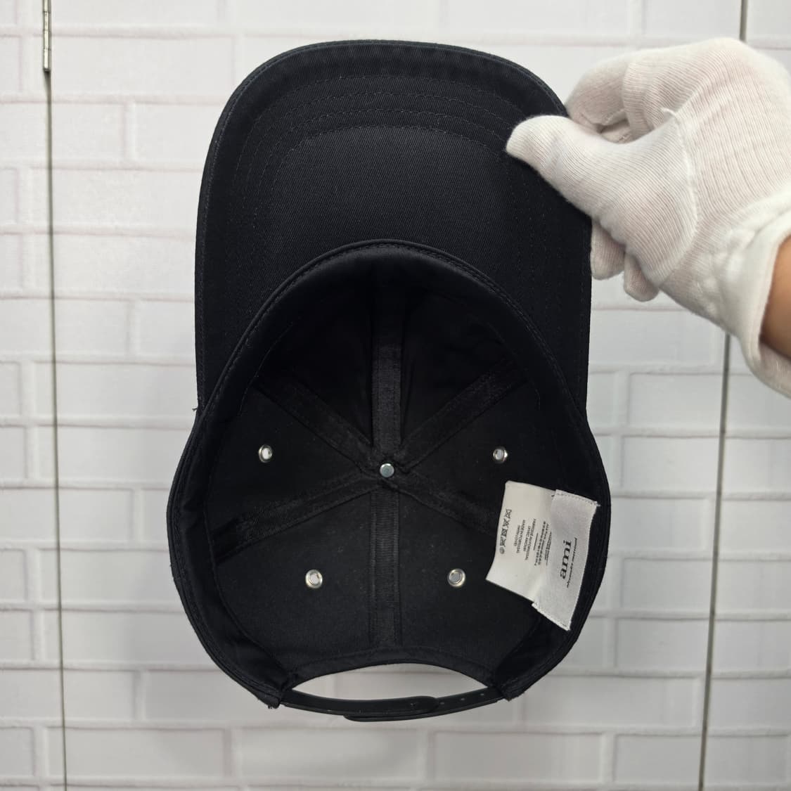 22SS 아미 스몰 하트 로고 베이스볼 캡 스냅백 캡 볼캡 블랙 새상품급 상품이미지7