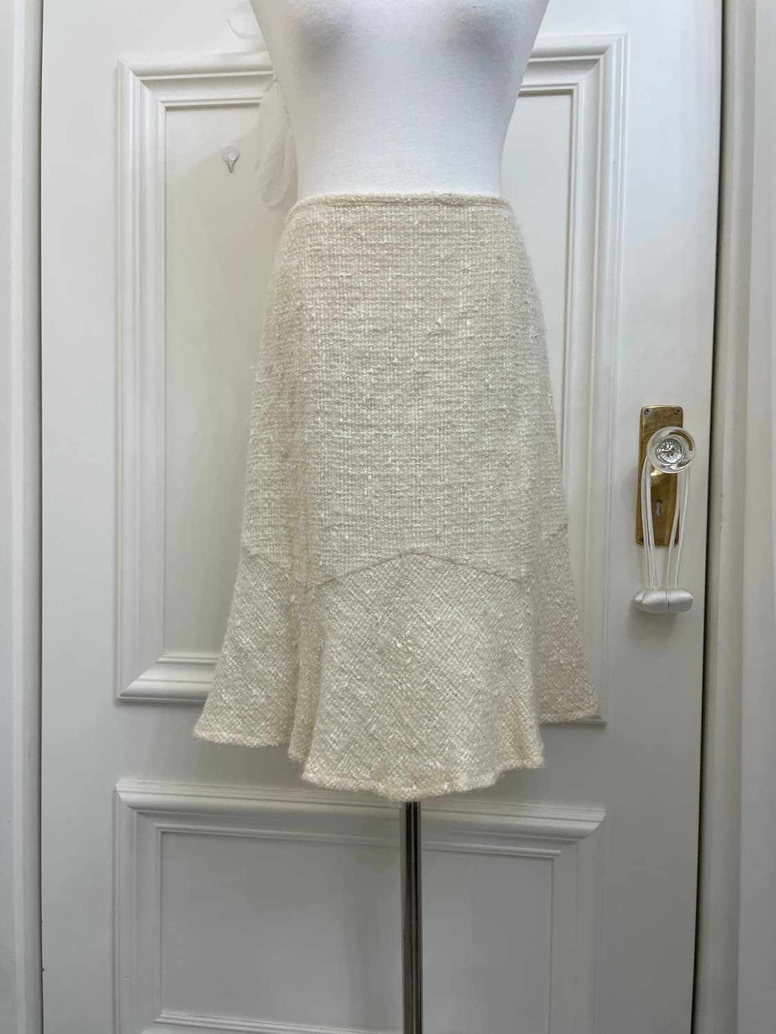 cream silver matt banding long skirt 상품이미지5