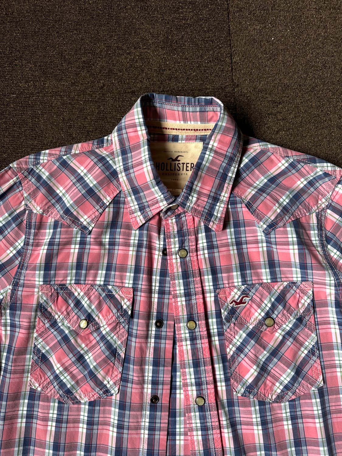 Hollister 핑크 파머 플레이드 체크 셔츠 상품이미지8
