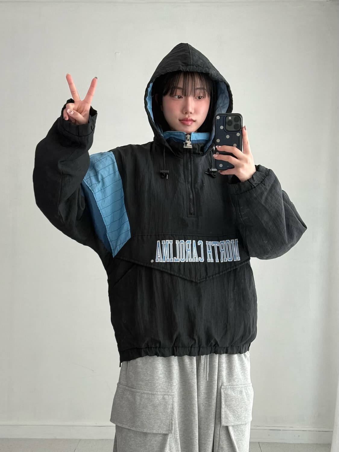 90‘s 스타터 퀄팅 후드 아노락 상품이미지1