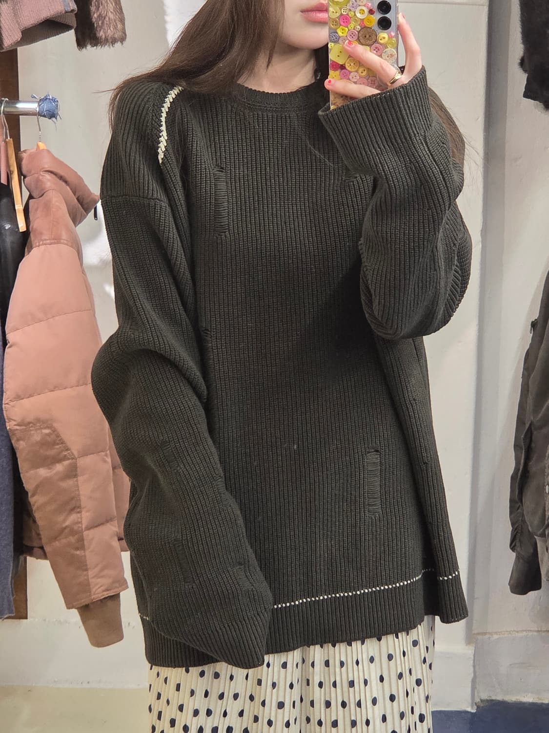 Juun.J 준지 데미지드 디스트레스드 니트 상품이미지2