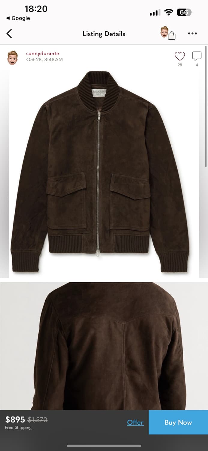 Officine generale 오피신 제네랄 스웨이드 자켓 S 발스타 상품이미지3