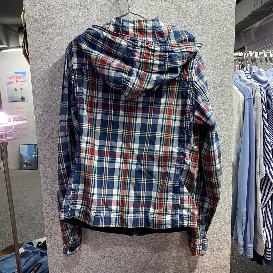 아베크롬비 암로고 파인 포인트 체크 후디드 자켓 B4564  상품이미지4