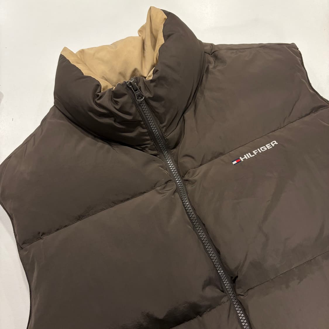 [L] 타미힐피거 올드스쿨 브라운 패딩 조끼 B922 상품이미지3