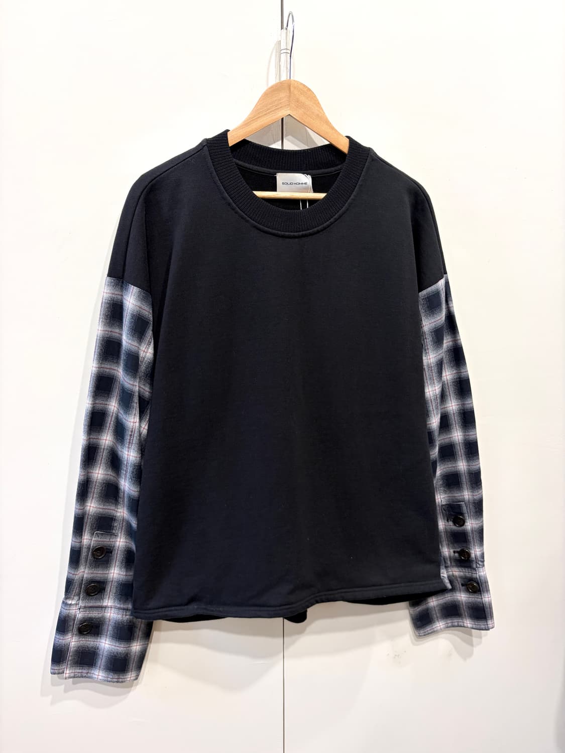 솔리드옴므 레이어드 스웻 셔츠 상품이미지2