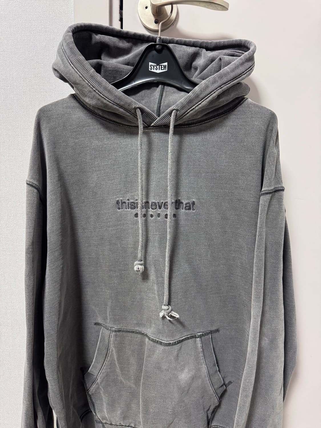 디스이즈네버댓 워싱 차콜 후드 티셔츠 상품이미지2