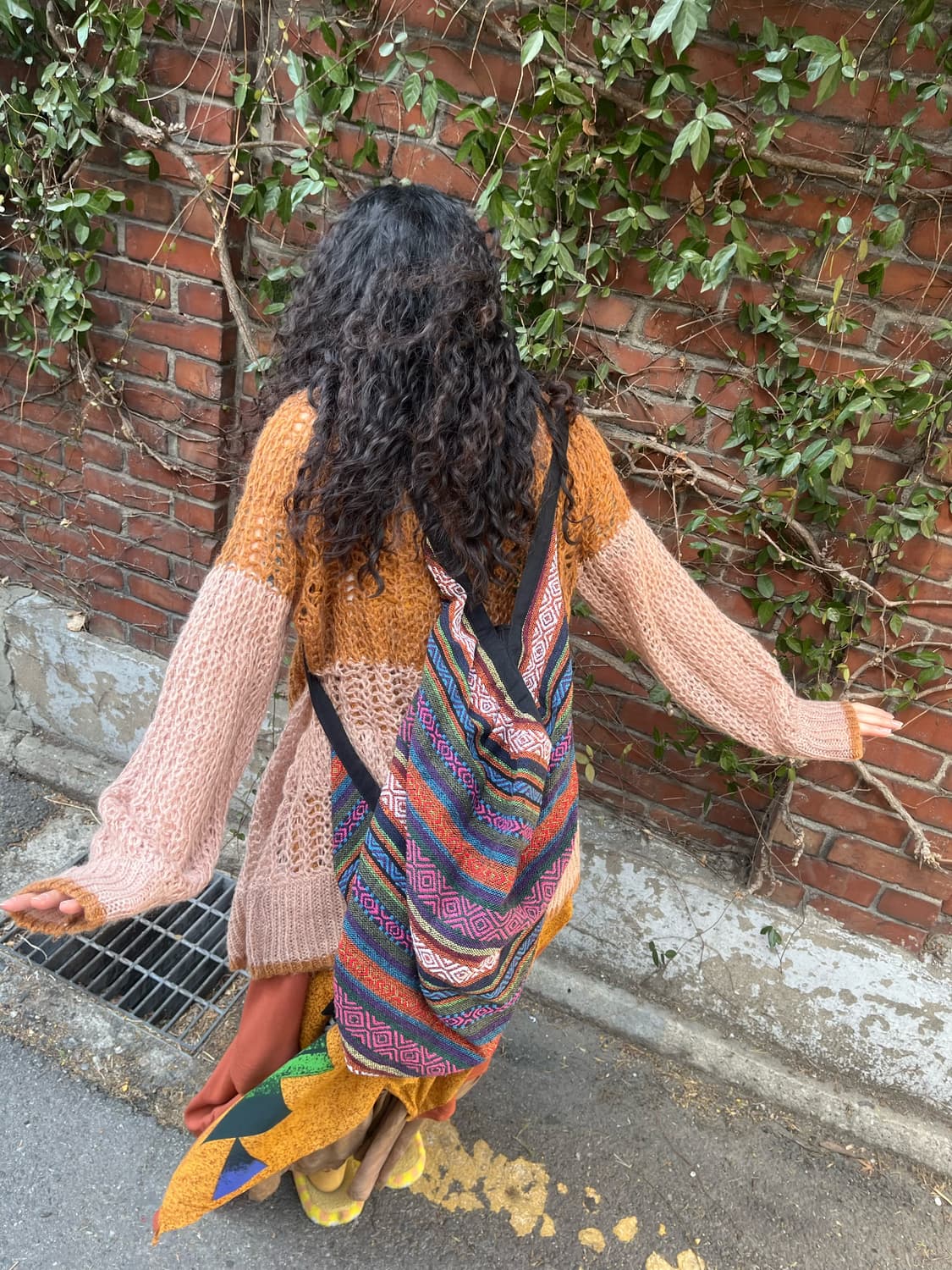 히피 에스닉 패턴 줄무늬 2Way 가방 상품이미지4