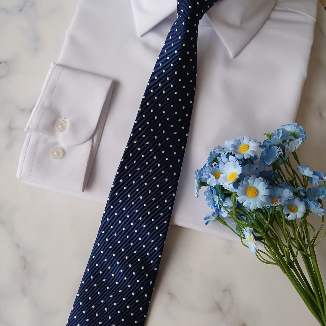 메트로시티 실크 네이비 도트 슬림 넥타이 7.9cm A+등급 A19133 상품이미지5