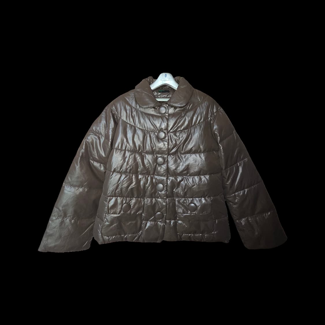 베네통 레더 둥근카라 패딩 상품이미지1