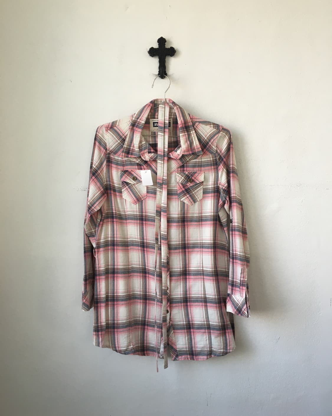 Tied check pattern shirt 상품이미지2