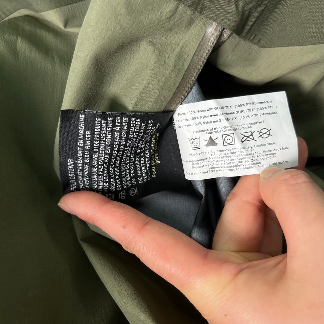 100 아크테릭스 세타 1세대 ar 카키 바람막이 자켓  상품이미지10