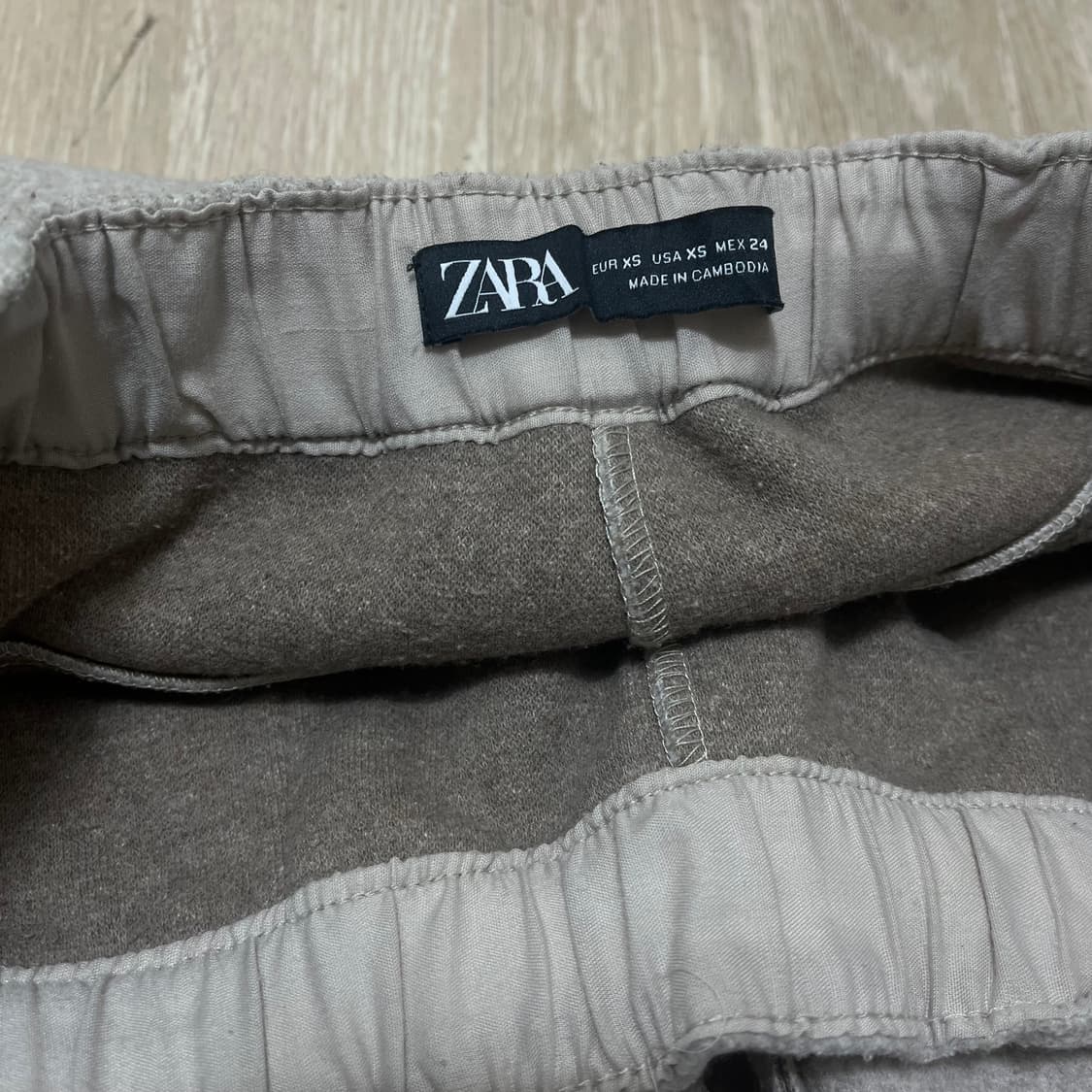 자라 ZARA 여성 패치 포켓 심 모직 트레이닝 밴딩팬츠 XS사이즈 상품이미지4