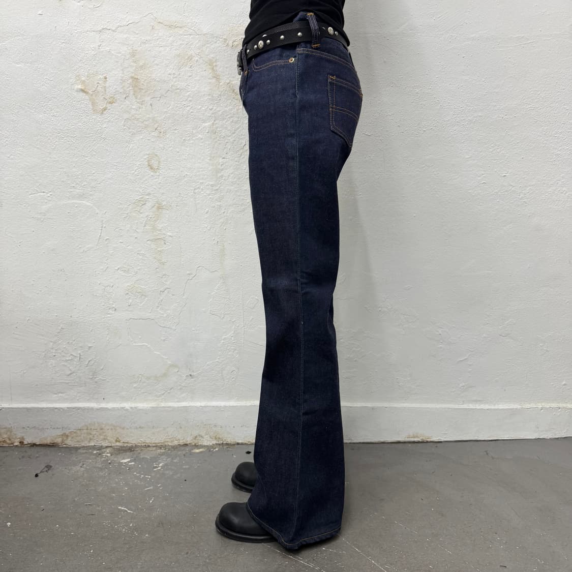 BUNKUM 인디고블루 논워시 코튼 부츠컷 데님 팬츠 상품이미지2