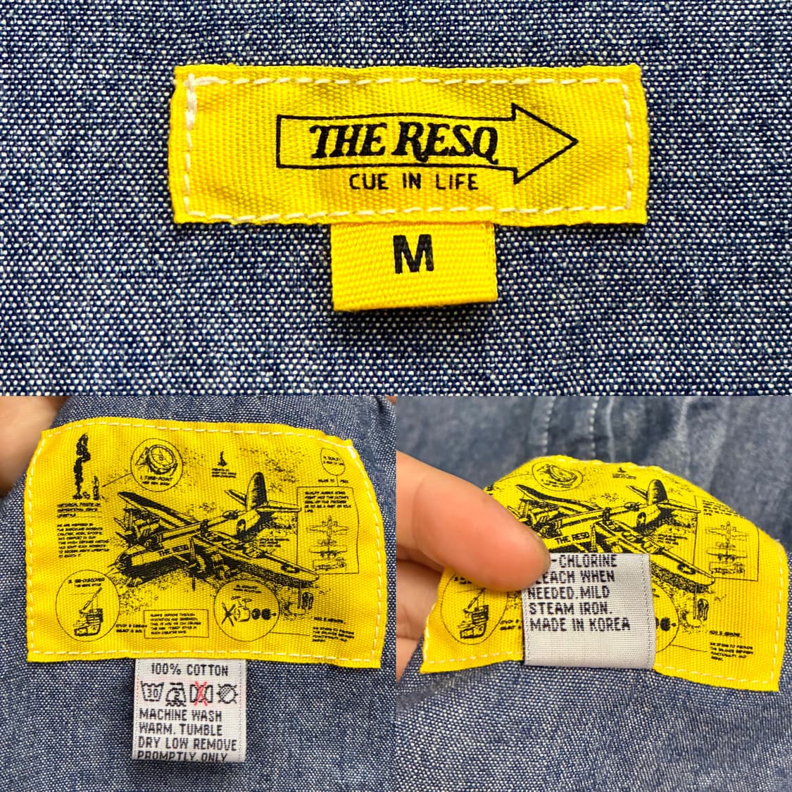 (M/103)The ResQ 더레스큐 인디고 테디 멀티포켓 샴브레이셔츠 상품이미지10