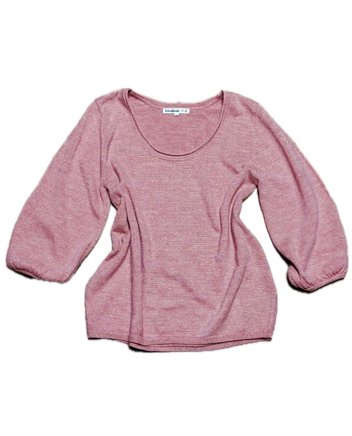 큐티 블론드 핑크 골드펄 레이어드 니트 상품이미지1