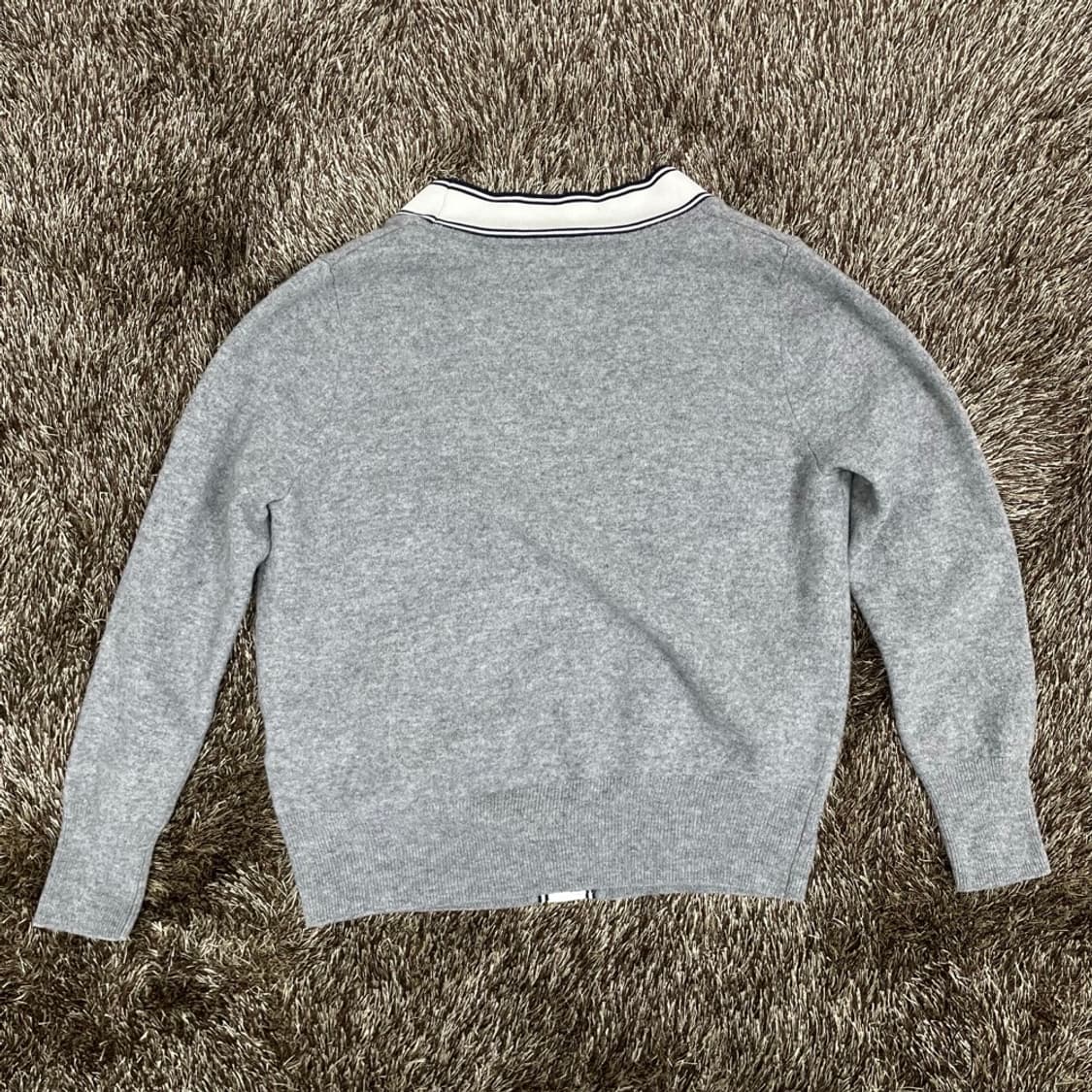 산드로 SANDRO 그레이 배색 캐시미어 혼방 포켓 가디건 1 상품이미지8