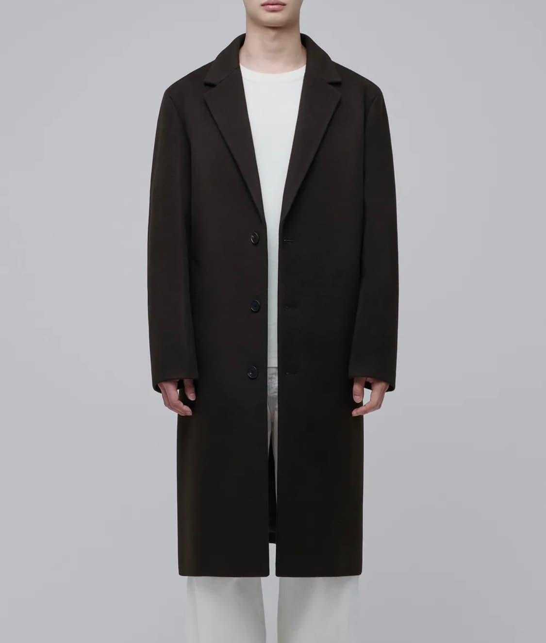 무신사 스탠다드 프리미엄 오버사이즈 싱글코트 (L 다크브라운) 상품이미지4