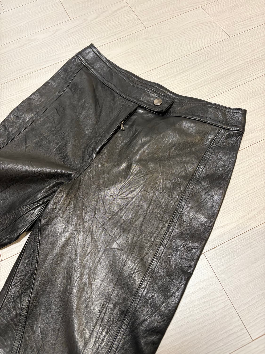 빈티지 레더 양가죽 플레어 팬츠 24인치 상품이미지3