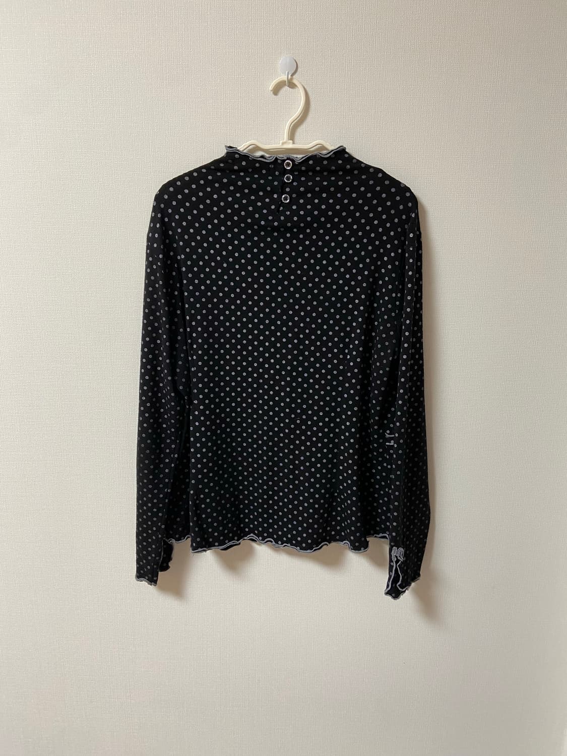 빈티지 도트 레이스 셔링 면티 상품이미지4