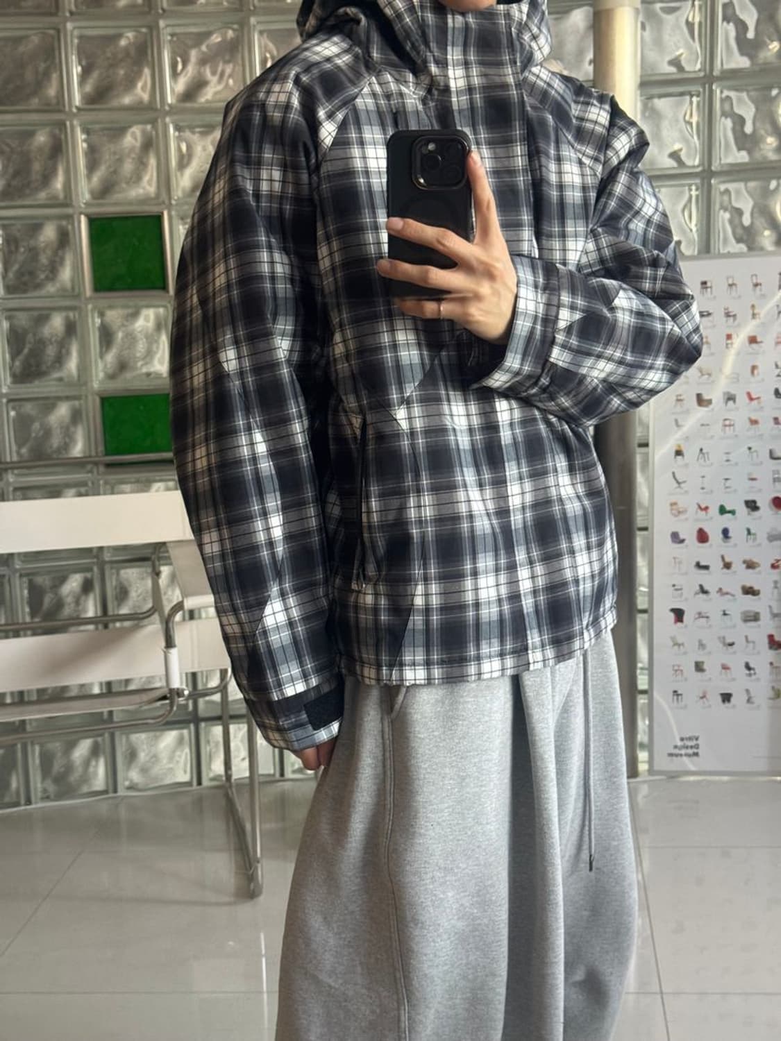HOODED CHECK JACKET 후드 체크 재킷 상품이미지2
