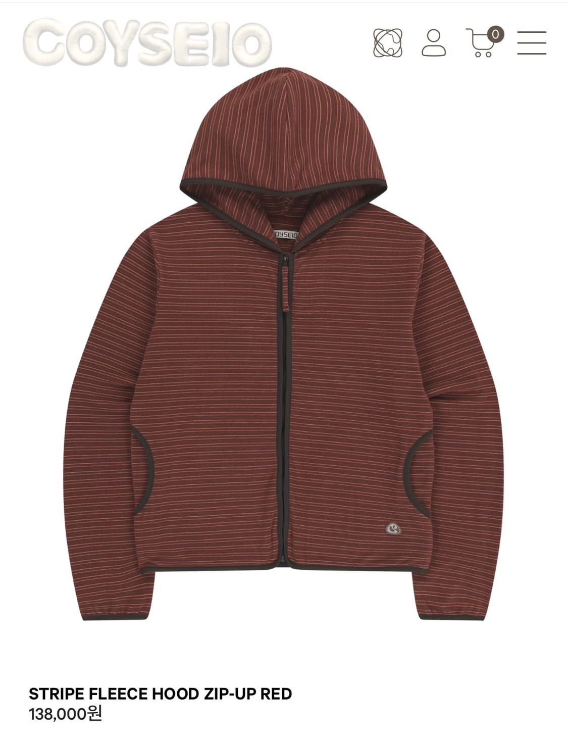 코이세이오 플리스 후드집업  상품이미지1